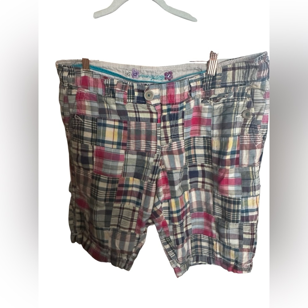 Y2K American Eagle Outfitters Multicolor Plaid Women's Shorts - Picture 1 of 5